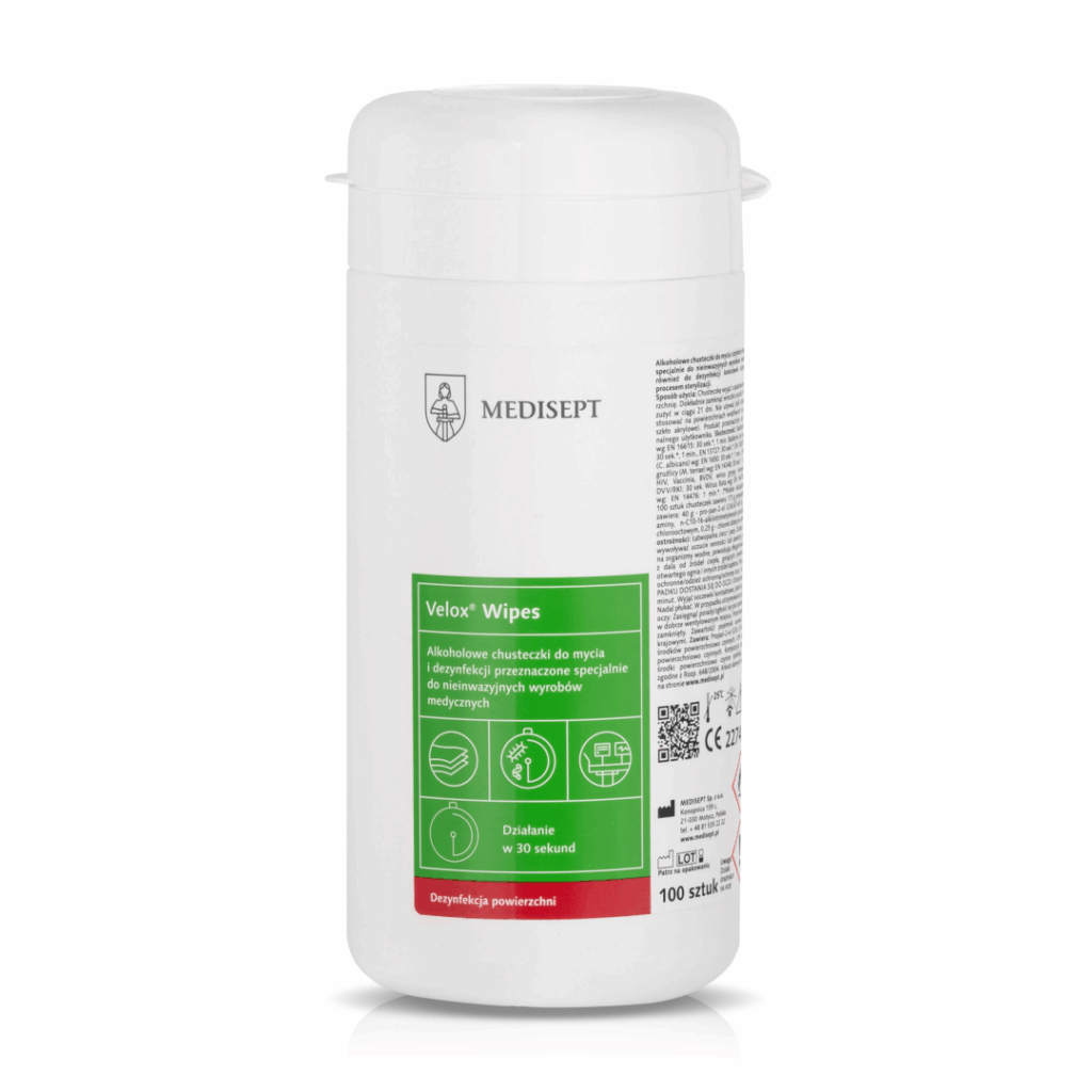 VELOX WIPES TUBA chusteczki do dezynfekcji alkoholowe (100szt)