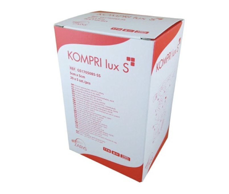 Kompresy gazowe JAŁOWE 17N 8W 5x5cm KOMPRI LUX S (20blistrów x 5szt)