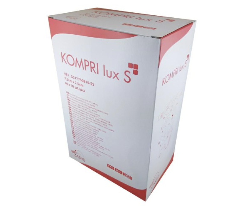 Kompresy gazowe JAŁOWE 17N 8W 7,5x7,5cm KOMPRI LUX S (20blistrów x 20szt) PUDEŁKO